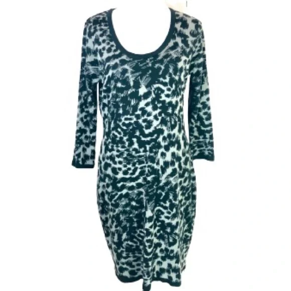 calvin klein green leopard dress Women Size 2 (S) Samantha Sung Neon Green, Black Leopard Spots 100% Co –  VIDA STYLE SHOP main image 1
